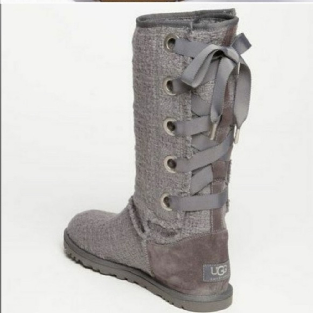Ugg Heirloom Lace Up Boots in Grey